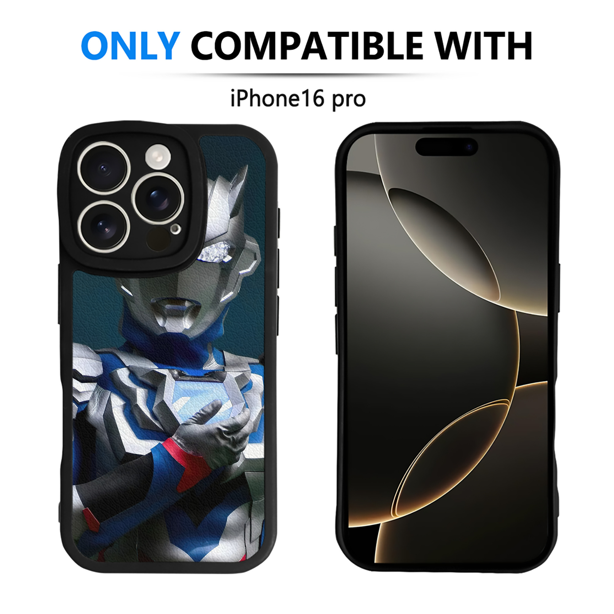 （画像用） ウルトラマン Ultraman 【iPhone 16シリーズ対応】シリコンスマホケース（レザー調） 材質：シリコン